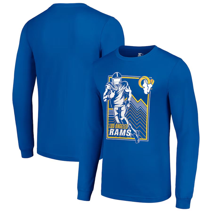 Men Los Angeles Rams blue 2024 NFL Long sleeve T Shirts->nfl t-shirts->Sports Accessory